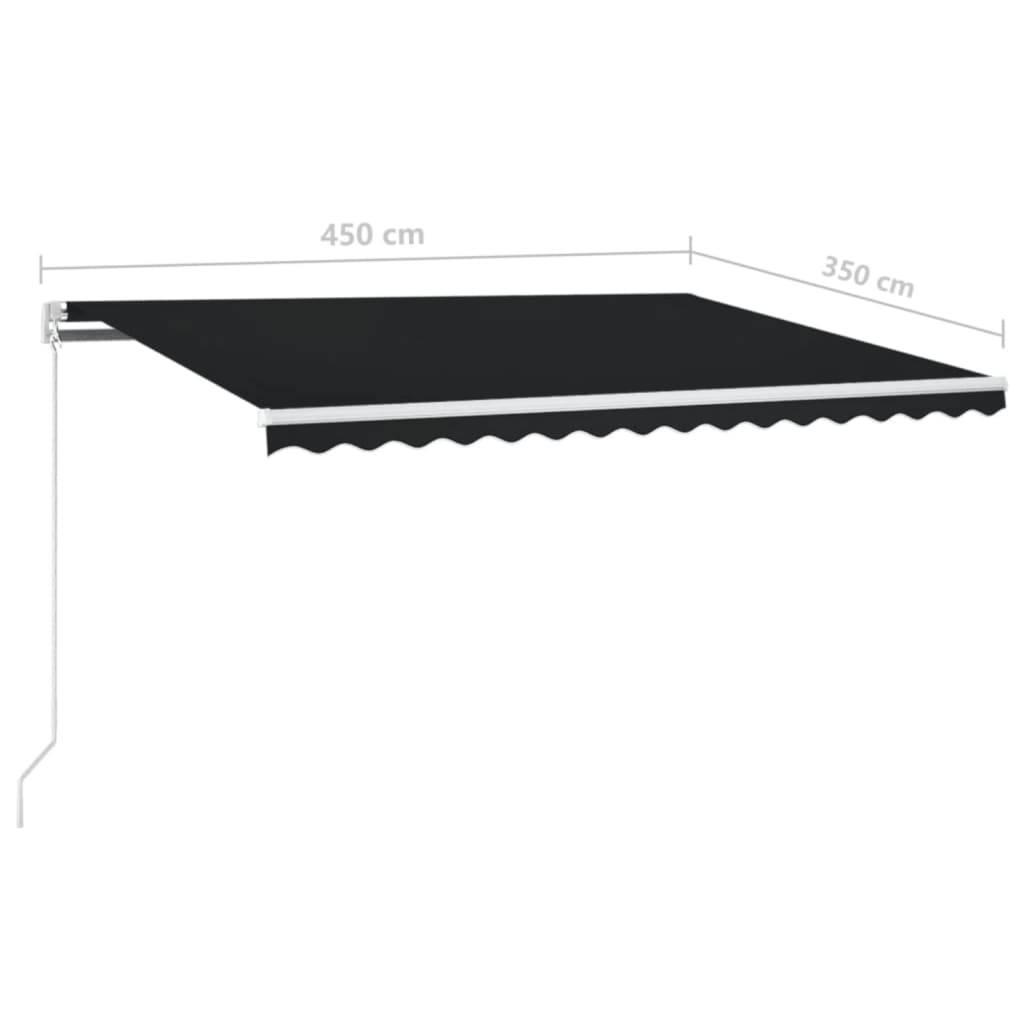 vidaXL Markise Manuell Einziehbar 450x350 cm Anthrazit