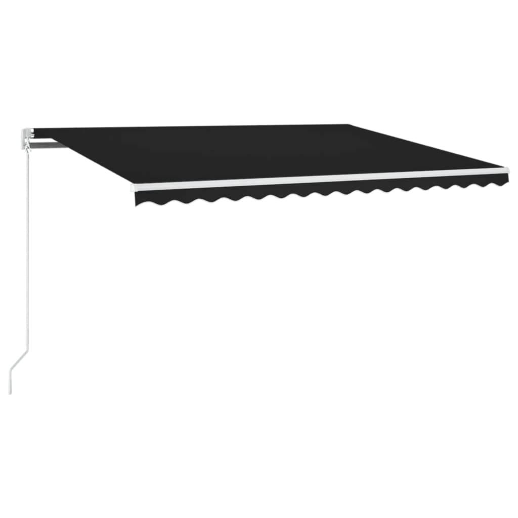 vidaXL Markise Manuell Einziehbar mit LED 450x350 cm Anthrazit