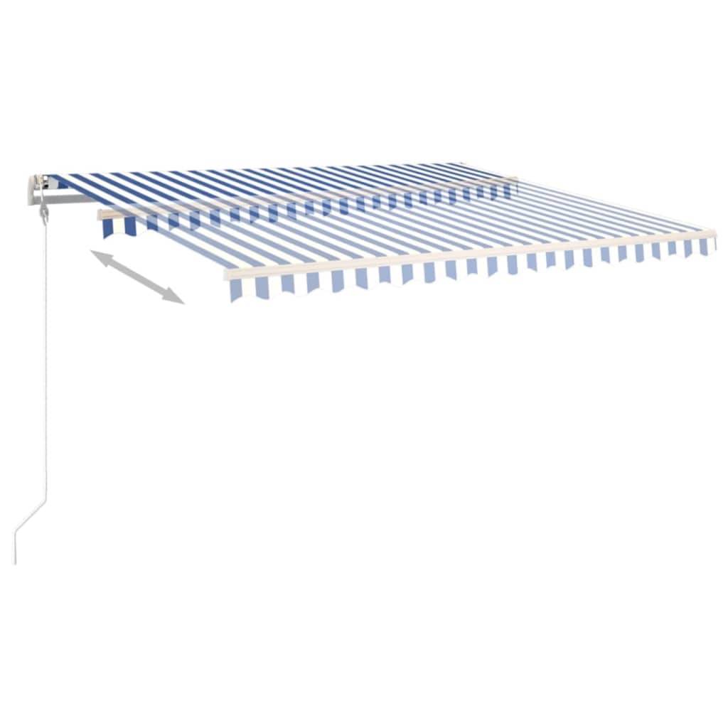 vidaXL Markise Automatisch Einziehbar 450x350 cm Blau und Weiß