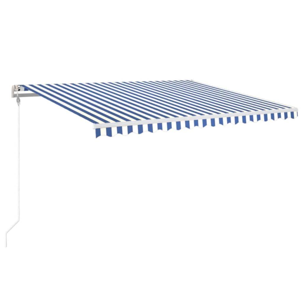 vidaXL Automatische Markise mit LED & Windsensor 450x350 Blau und Weiß