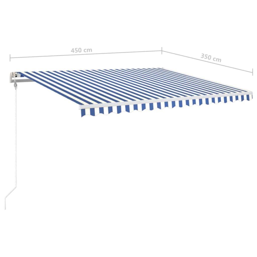 vidaXL Automatische Markise mit LED & Windsensor 450x350 Blau und Weiß