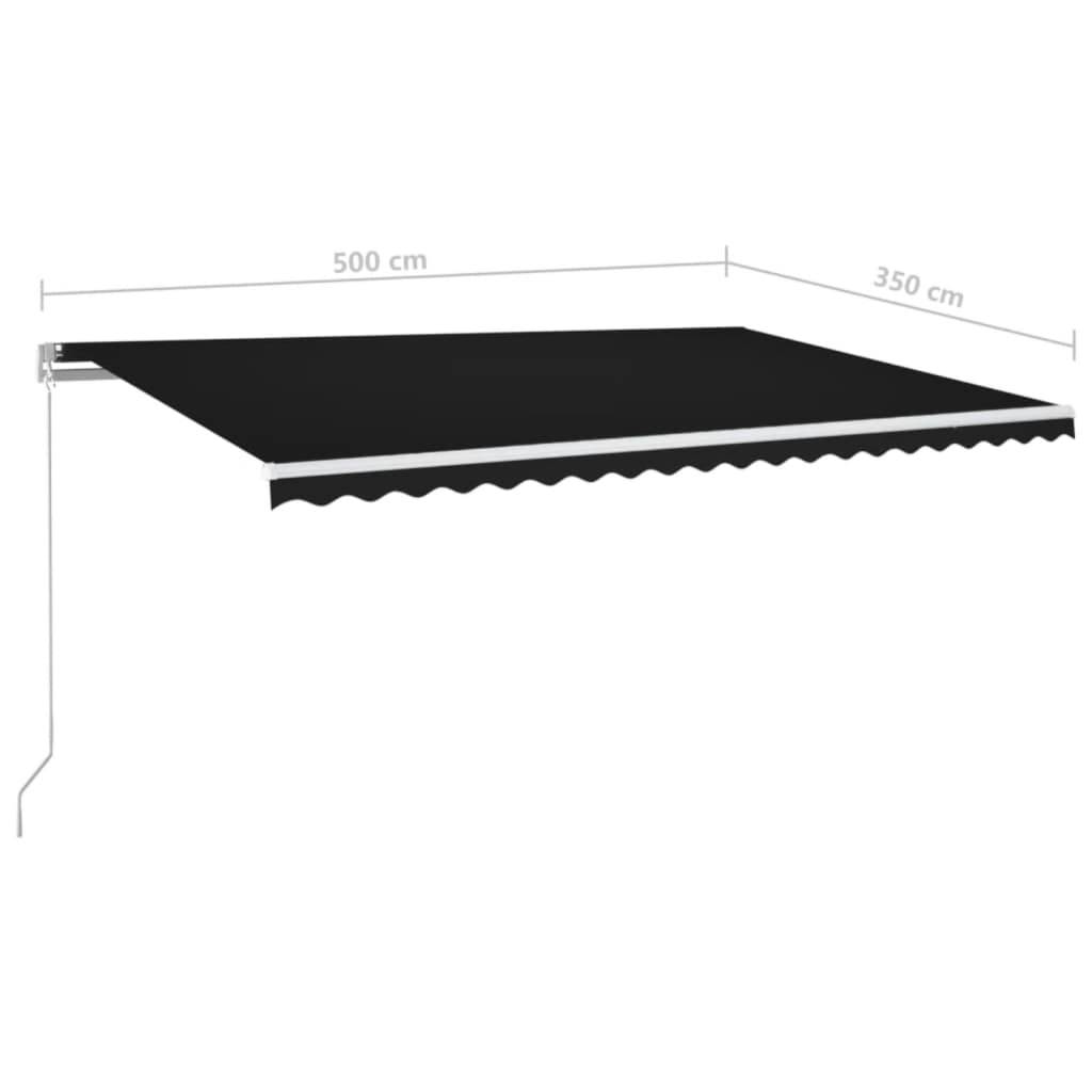 vidaXL Markise Manuell Einziehbar 500x350 cm Anthrazit
