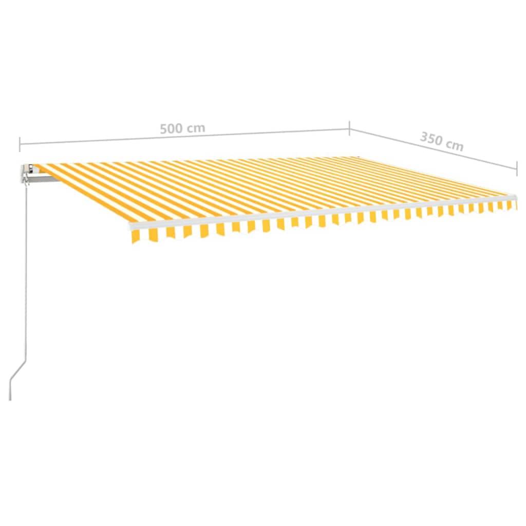 vidaXL Automatische Markise mit LED & Windsensor 500x350 cm Gelb/Weiß