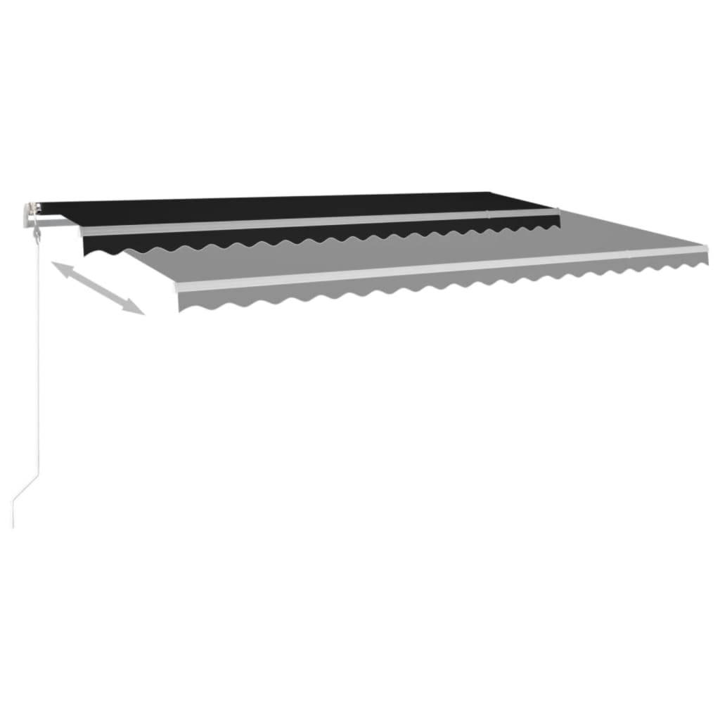 vidaXL Automatische Markise mit LED & Windsensor 500x350 cm Anthrazit