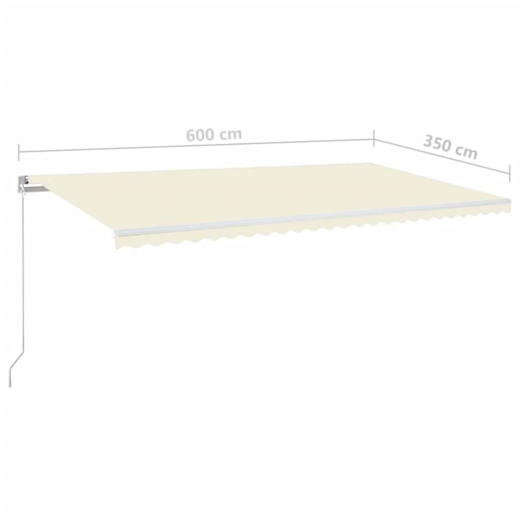 vidaXL Markise Manuell Einziehbar 600x350 cm Creme