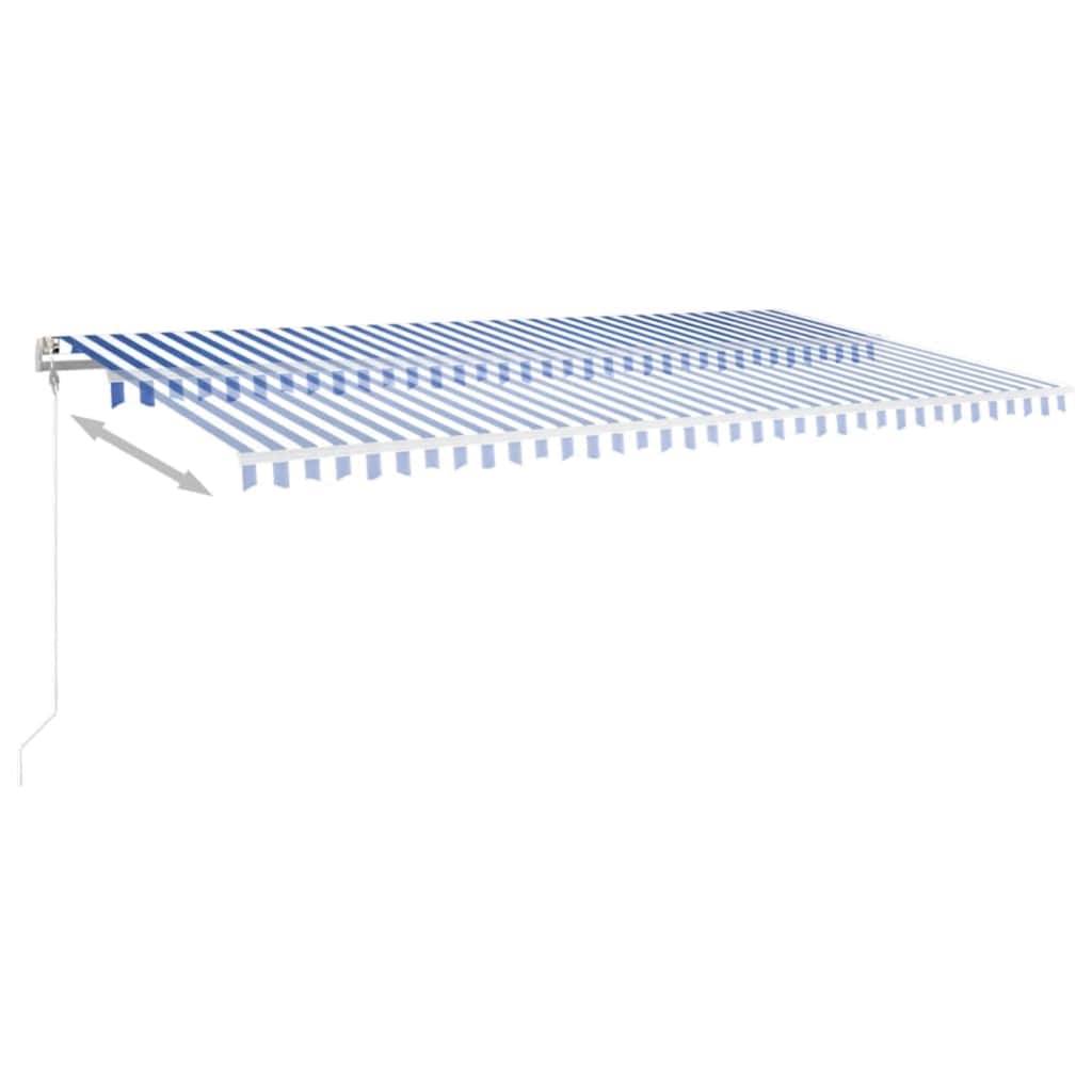 vidaXL Automatische Markise mit LED & Windsensor 600x350 Blau und Weiß