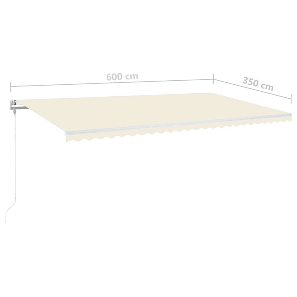 vidaXL Automatische Markise mit LED & Windsensor 600x350 cm Creme