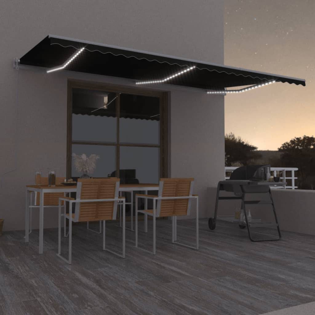 vidaXL Automatische Markise mit LED & Windsensor 600x350 cm Anthrazit