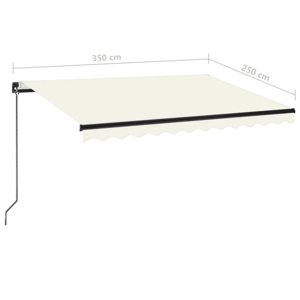 vidaXL Markise Manuell Einziehbar 350x250 cm Creme