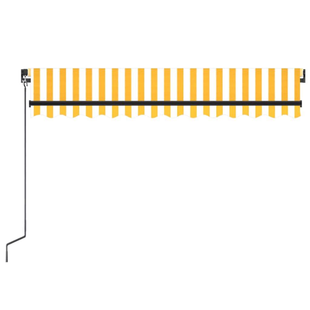 vidaXL Markise Manuell Einziehbar 350x250 cm Gelb und Weiß