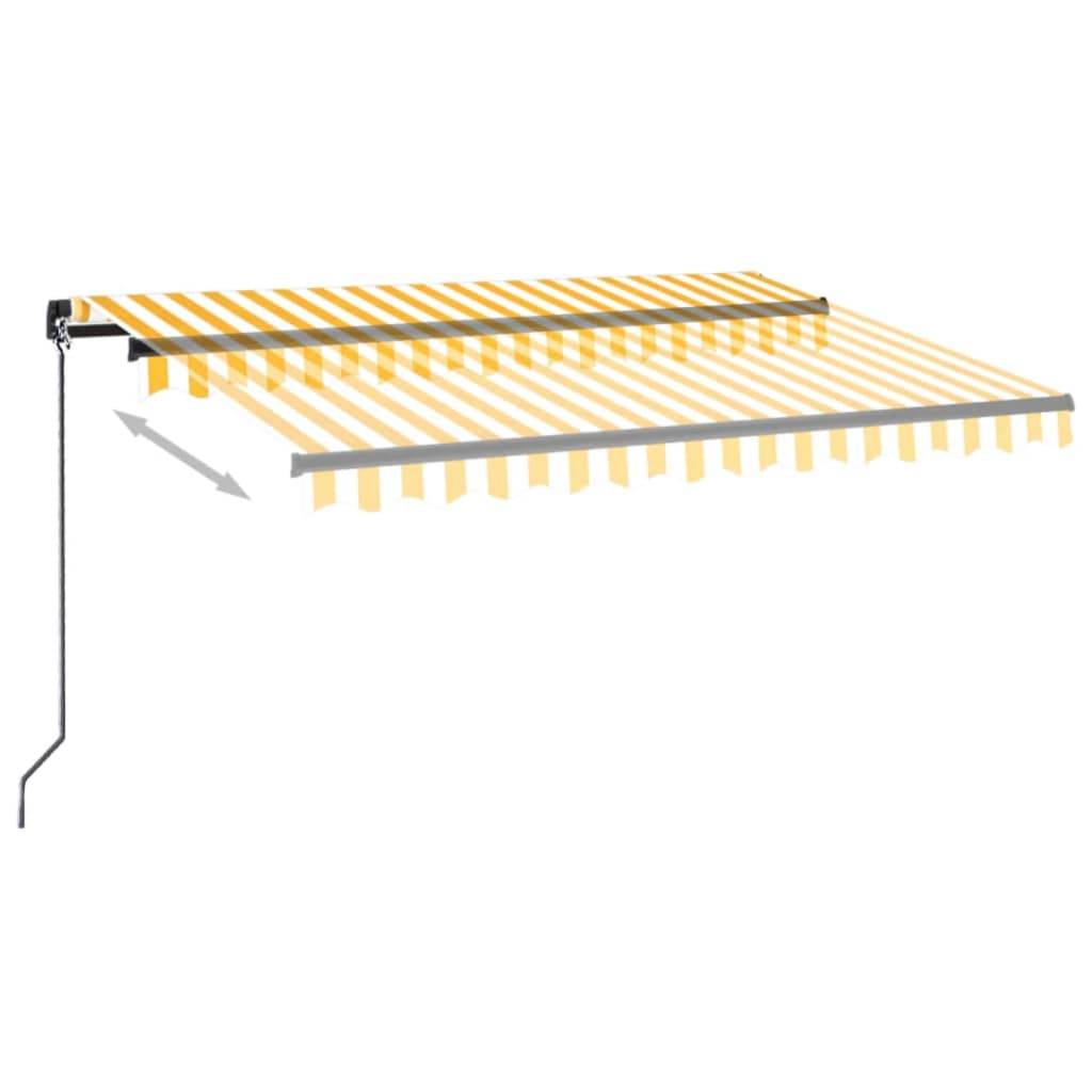 vidaXL Markise Manuell Einziehbar 350x250 cm Gelb und Weiß