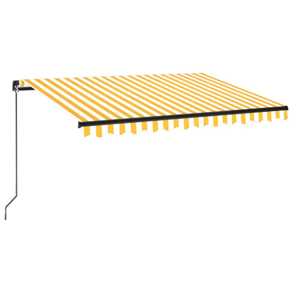 vidaXL Markise Manuell Einziehbar 350x250 cm Gelb und Weiß