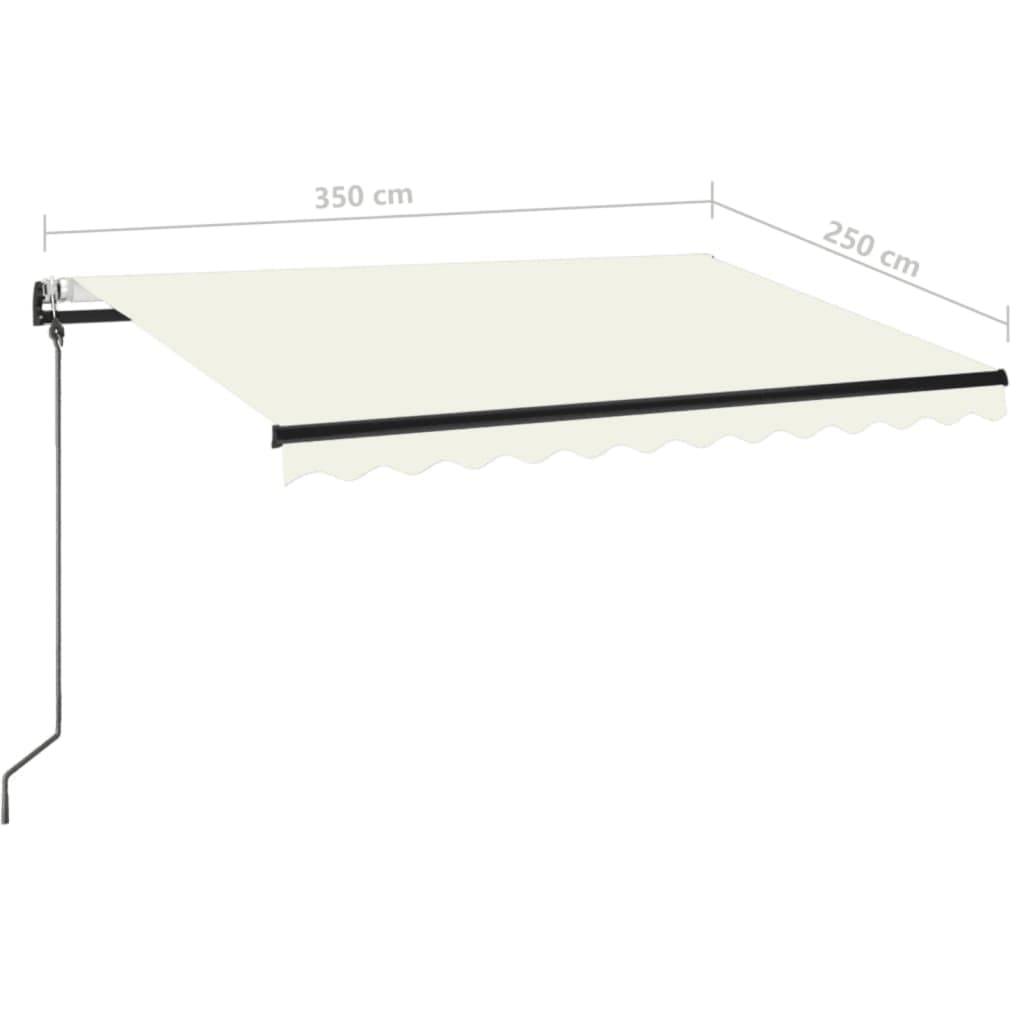 vidaXL Markise Automatisch Einziehbar 350x250 cm Creme