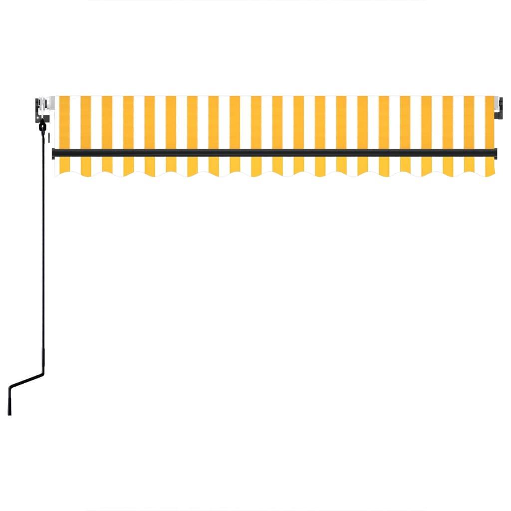 vidaXL Markise Automatisch Einziehbar 350x250 cm Gelb und Weiß