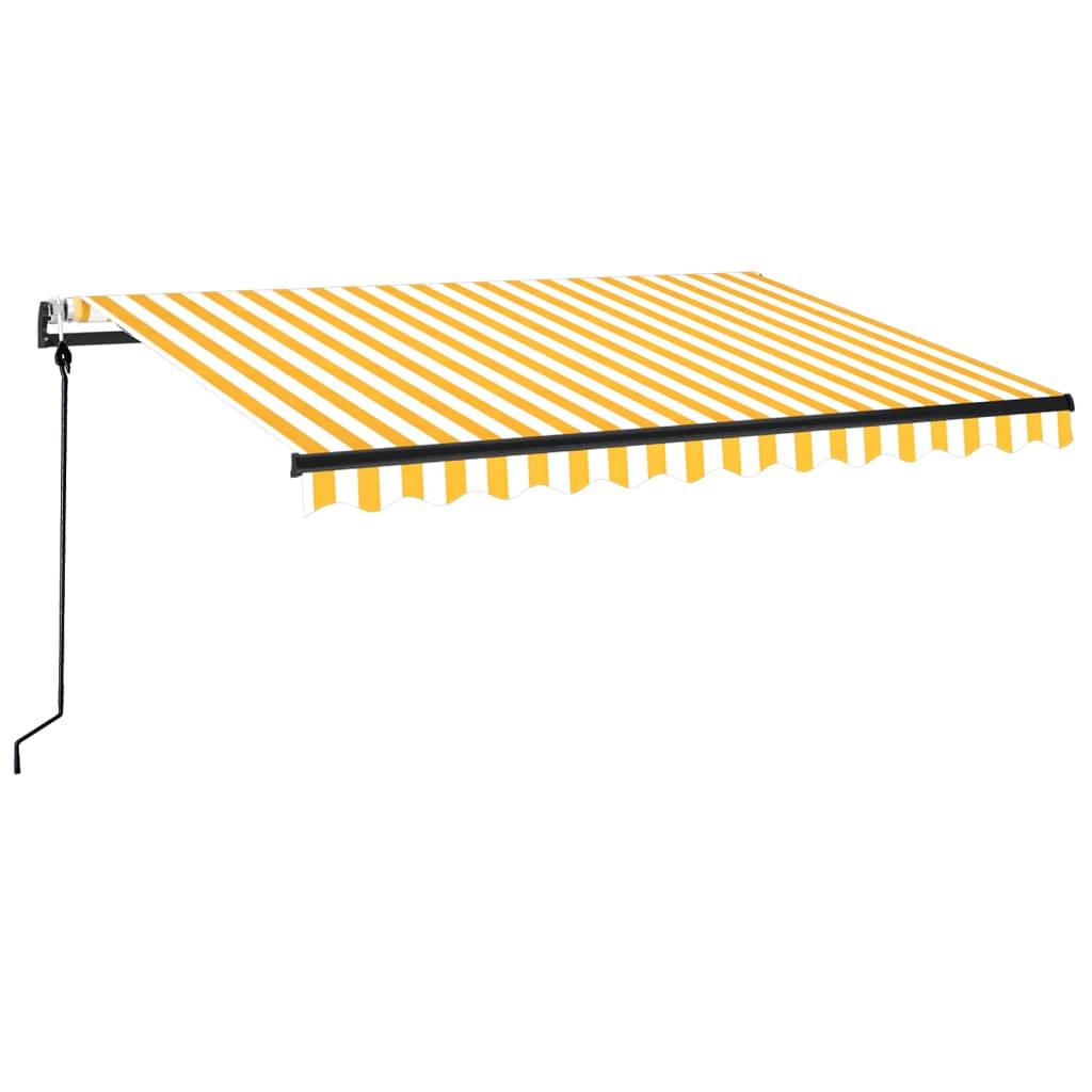 vidaXL Markise Automatisch Einziehbar 350x250 cm Gelb und Weiß