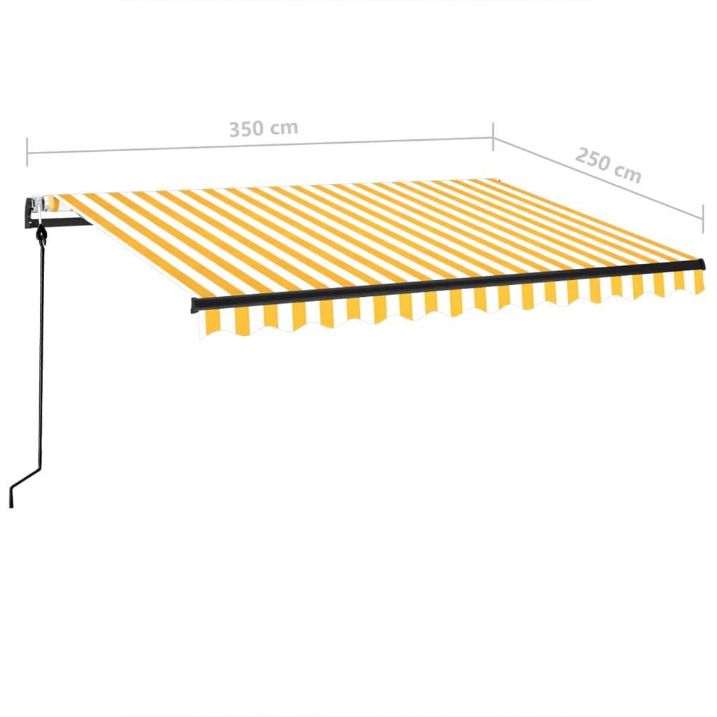 vidaXL Markise Automatisch Einziehbar 350x250 cm Gelb und Weiß