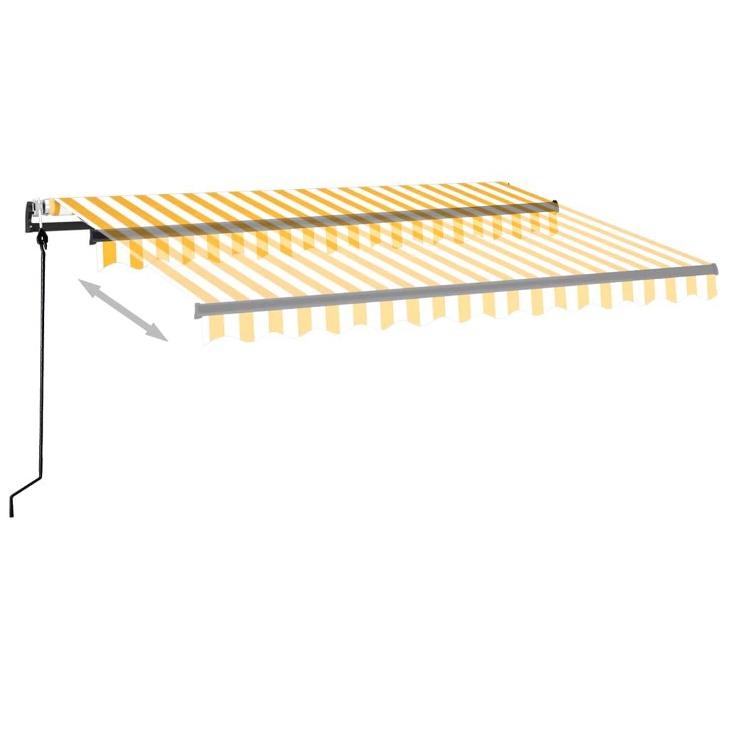 vidaXL Markise Automatisch Einziehbar 350x250 cm Gelb und Weiß