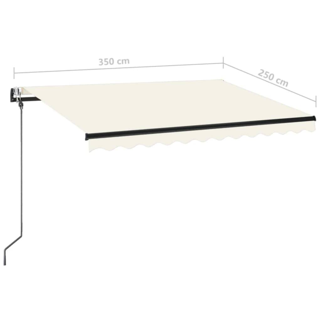 vidaXL Automatische Markise mit LED & Windsensor 350x250 cm Creme