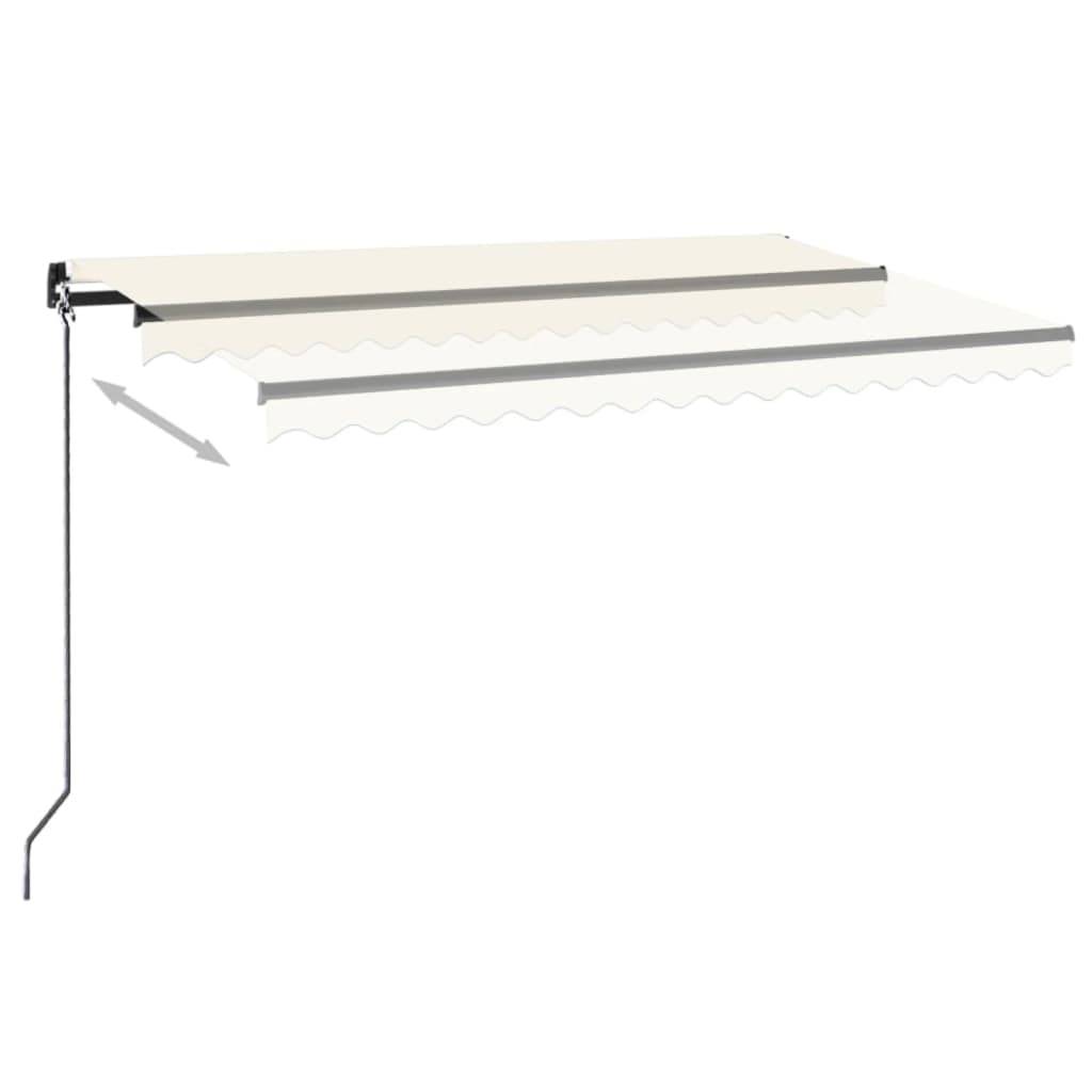vidaXL Markise Manuell Einziehbar 450x300 cm Creme