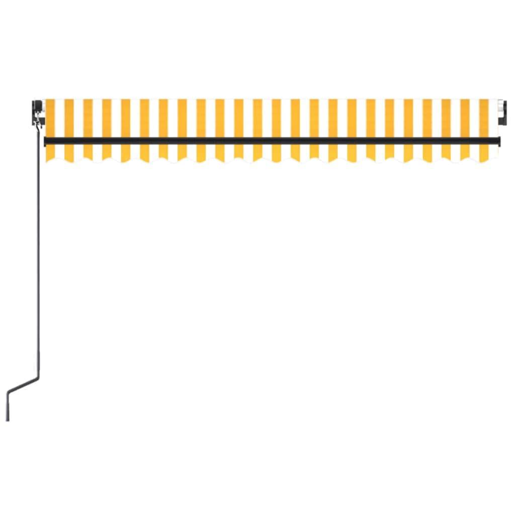 vidaXL Markise Manuell Einziehbar 450x300 cm Gelb und Weiß