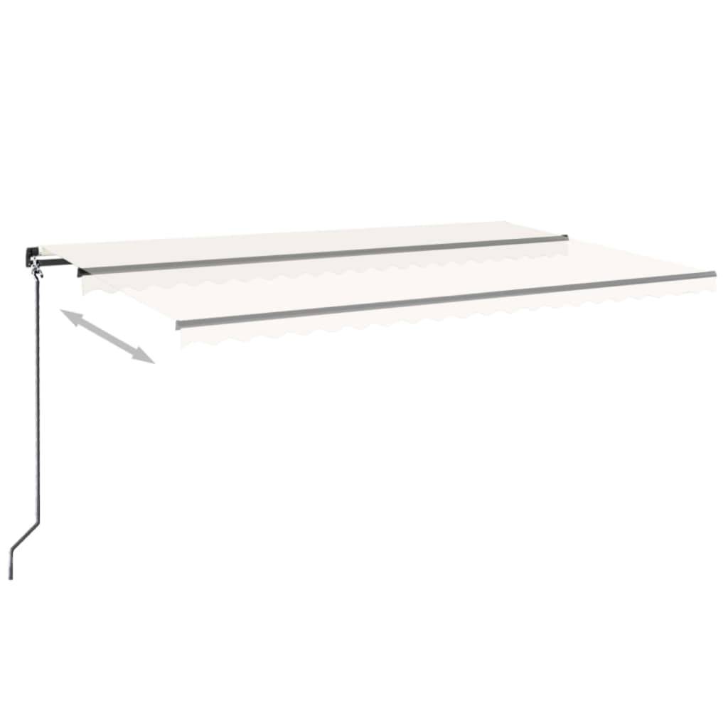 vidaXL Markise Manuell Einziehbar mit LED 500x300 cm Creme