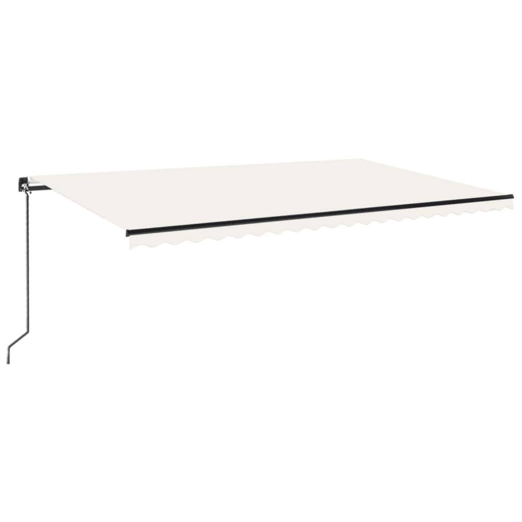 vidaXL Markise Manuell Einziehbar mit LED 500x300 cm Creme
