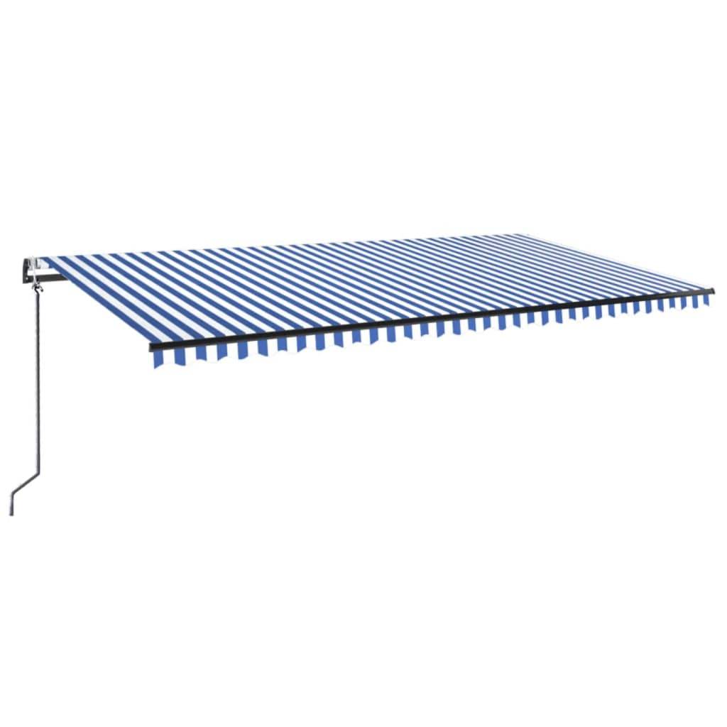 vidaXL Automatische Markise mit LED & Windsensor 600x300 Blau und Weiß