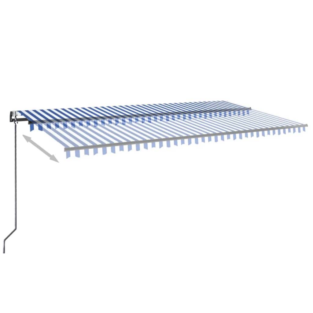 vidaXL Automatische Markise mit LED & Windsensor 600x300 Blau und Weiß