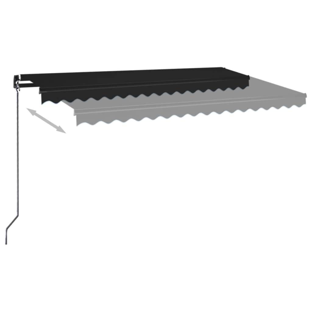 vidaXL Markise Manuell Einziehbar mit LED 400x350 cm Anthrazit