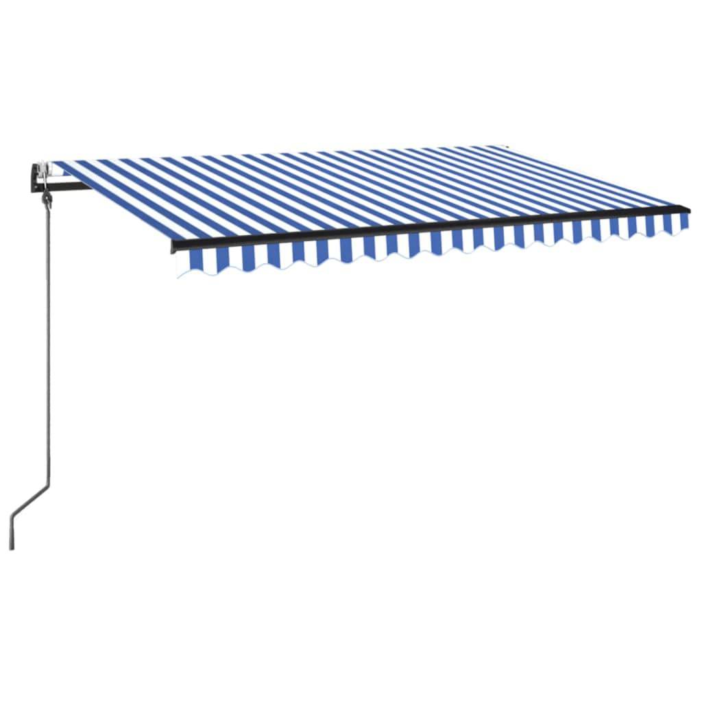 vidaXL Markise Automatisch Einziehbar 400x350 cm Blau und Weiß