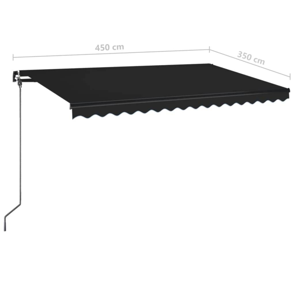 vidaXL Markise Manuell Einziehbar 450x350 cm Anthrazit