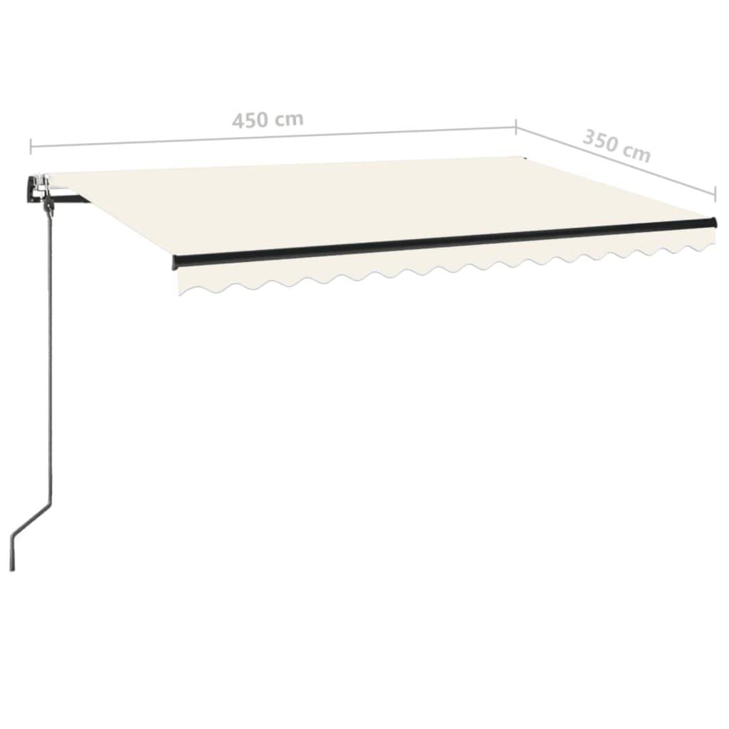 vidaXL Markise Automatisch Einziehbar 450x350 cm Creme