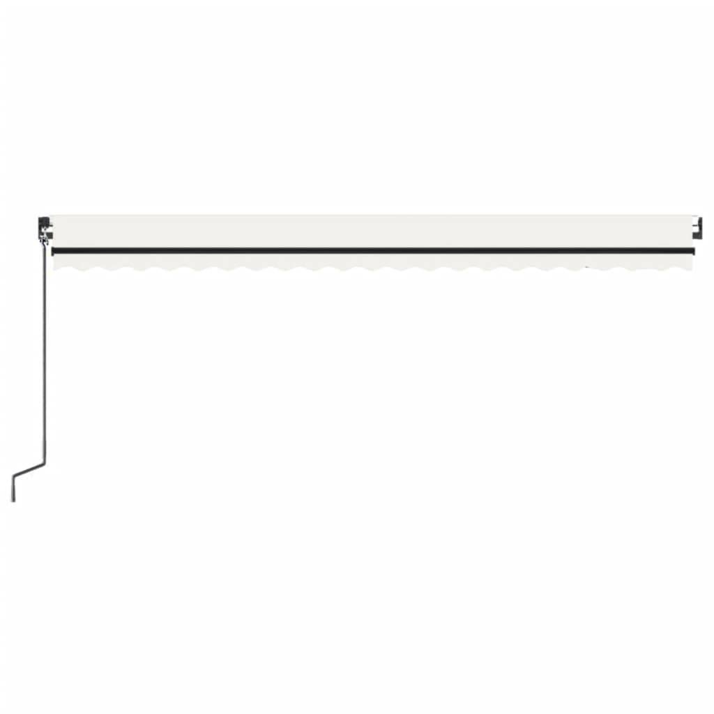 vidaXL Markise Manuell Einziehbar mit LED 500x350 cm Creme