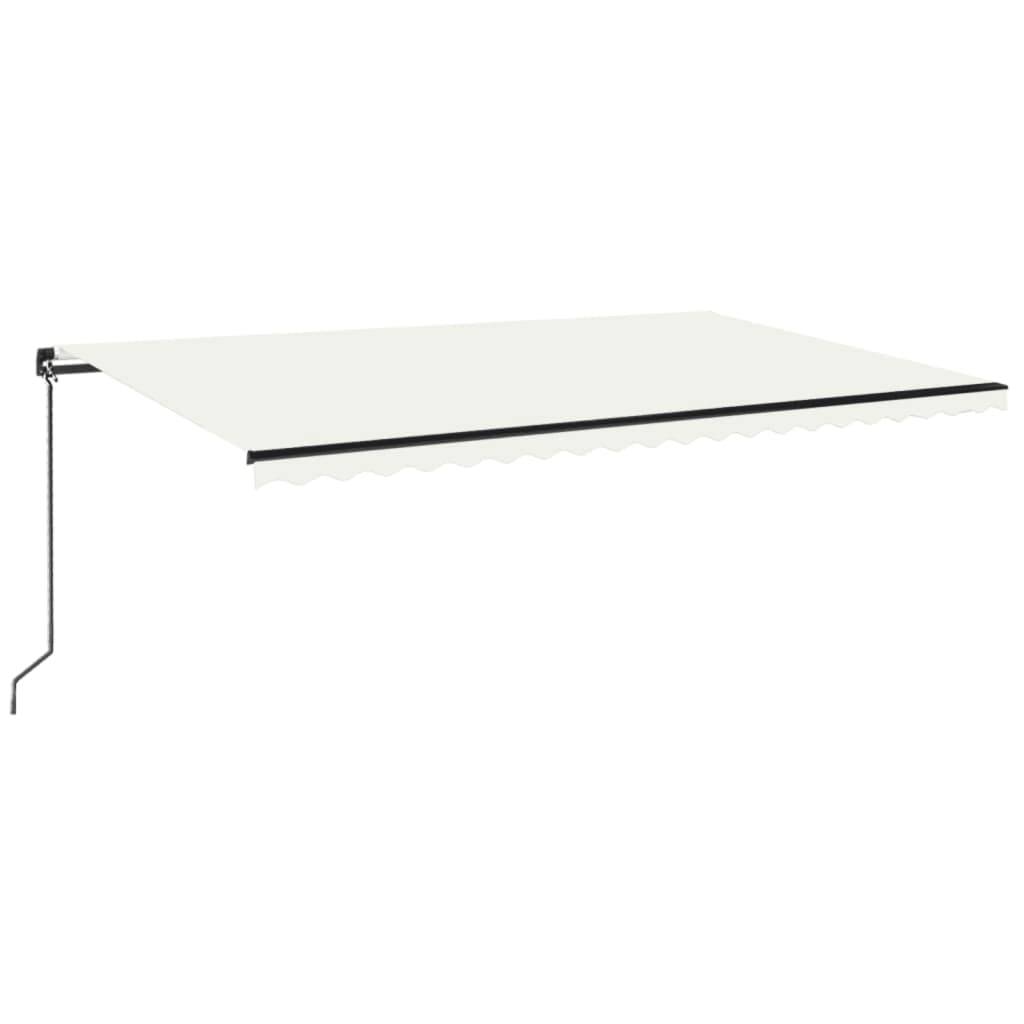 vidaXL Markise Manuell Einziehbar mit LED 500x350 cm Creme
