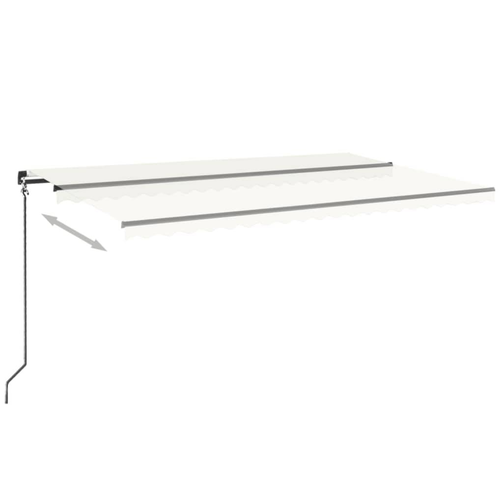 vidaXL Markise Manuell Einziehbar mit LED 500x350 cm Creme