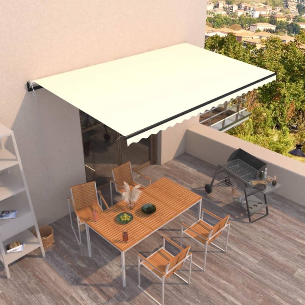 vidaXL Markise Automatisch Einziehbar 500x350 cm Creme