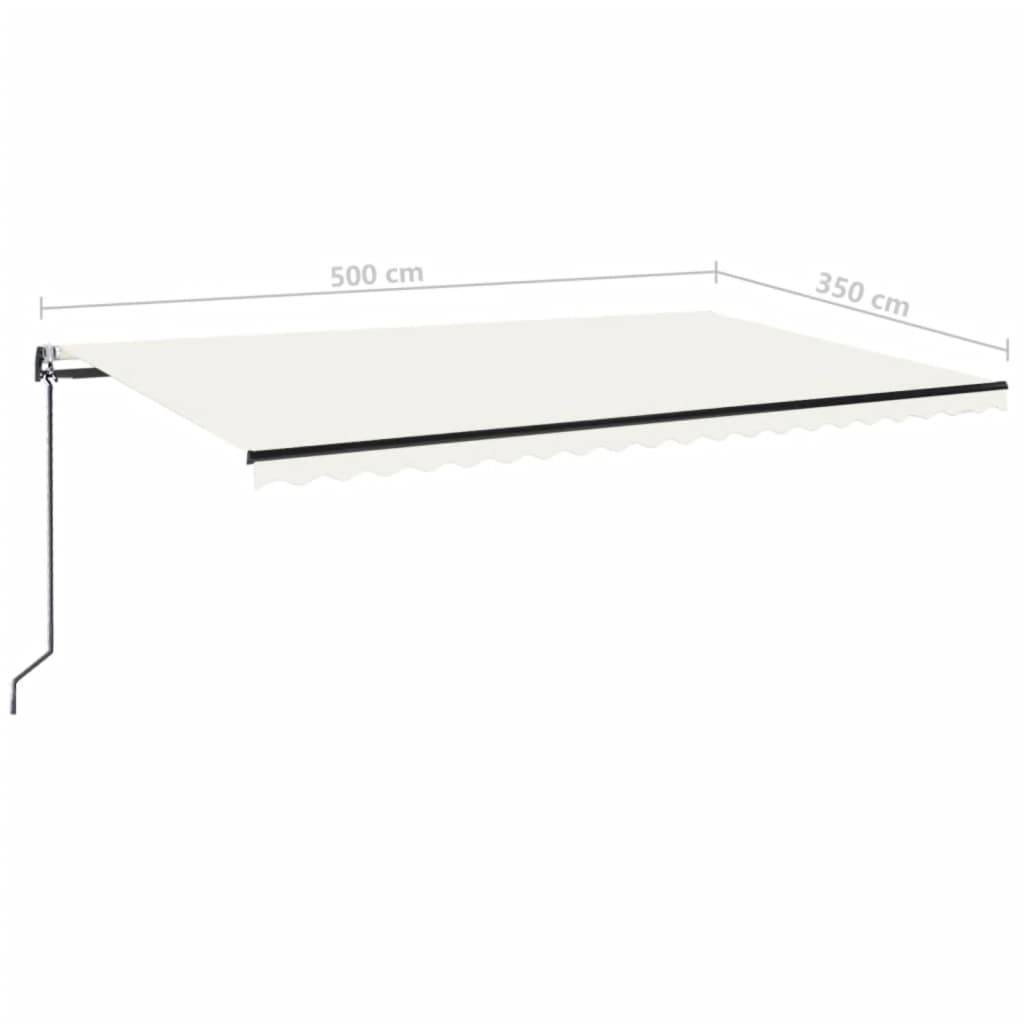 vidaXL Markise Automatisch Einziehbar 500x350 cm Creme