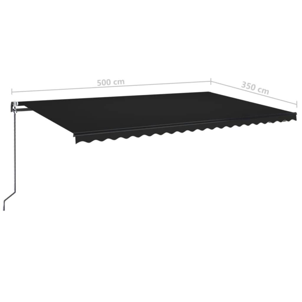 vidaXL Markise Automatisch Einziehbar 500x350 cm Anthrazit