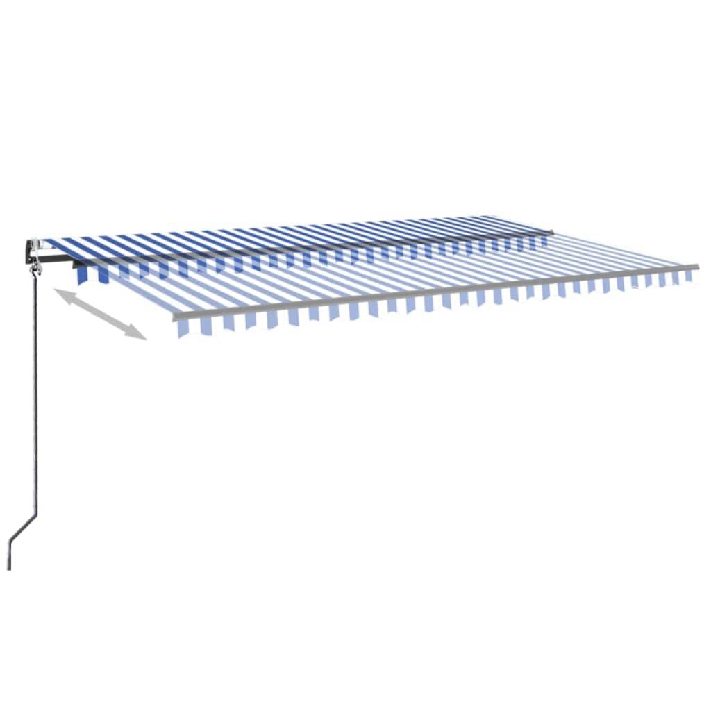 vidaXL Automatische Markise mit LED & Windsensor 500x350 Blau und Weiß