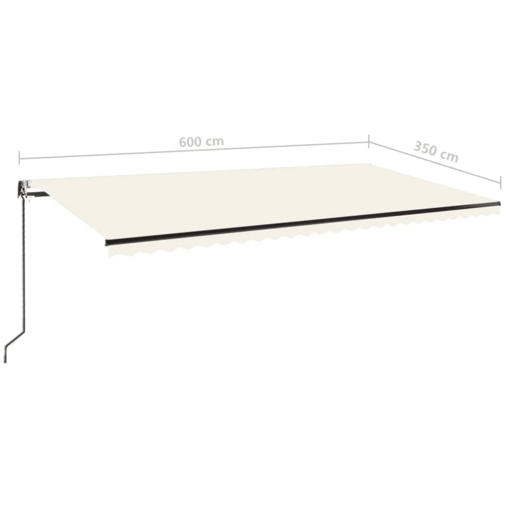 vidaXL Automatische Markise mit LED & Windsensor 600x350 cm Creme