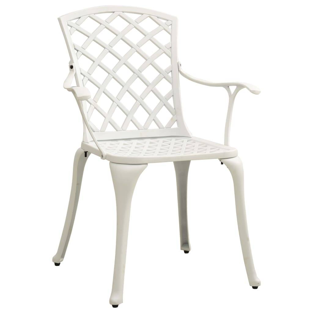 vidaXL 5-tlg. Bistro-Set Aluminiumguss Weiß