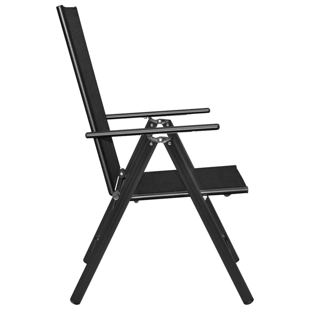 vidaXL 7-tlg. Garten-Essgruppe Aluminium Schwarz