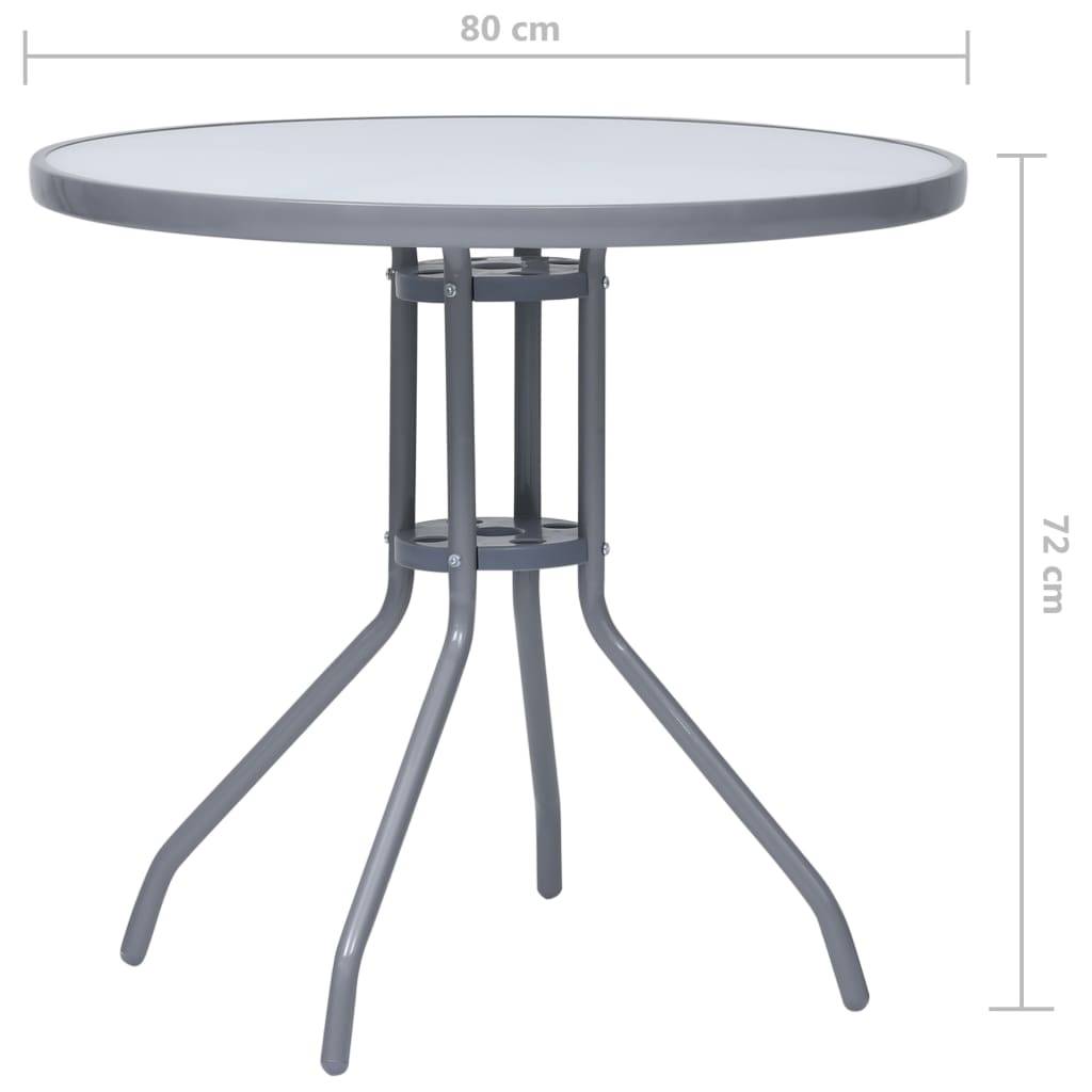 vidaXL 5-tlg. Garten-Essgruppe Aluminium und Textilene Silbern