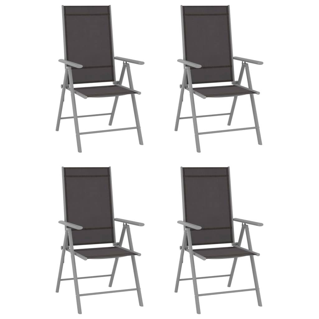 vidaXL 5-tlg. Garten-Essgruppe Aluminium und Textilene Silbern