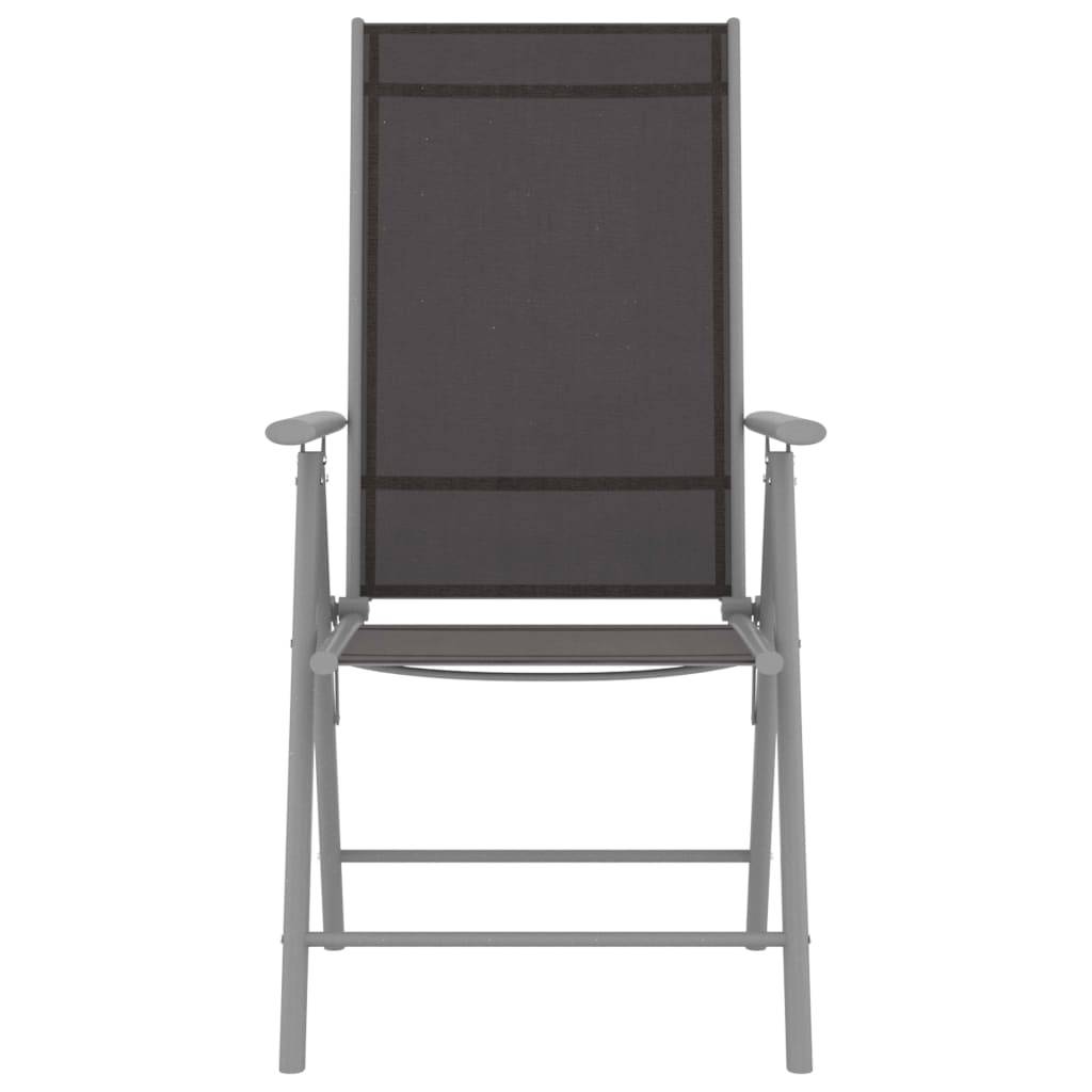 vidaXL 5-tlg. Garten-Essgruppe Aluminium und Textilene Silbern
