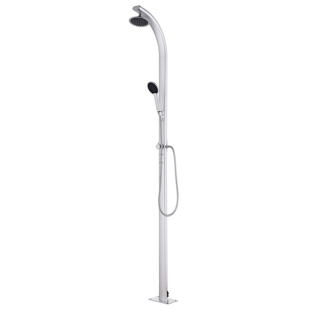 vidaXL Gartendusche mit Grauer Bodenplatte 220 cm Aluminium