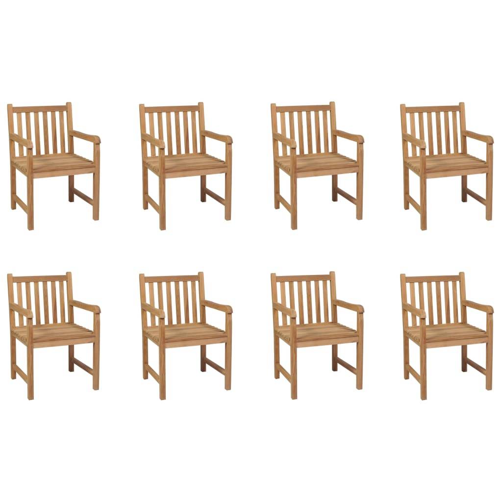vidaXL Gartenstühle 8 Stk. Massivholz Teak