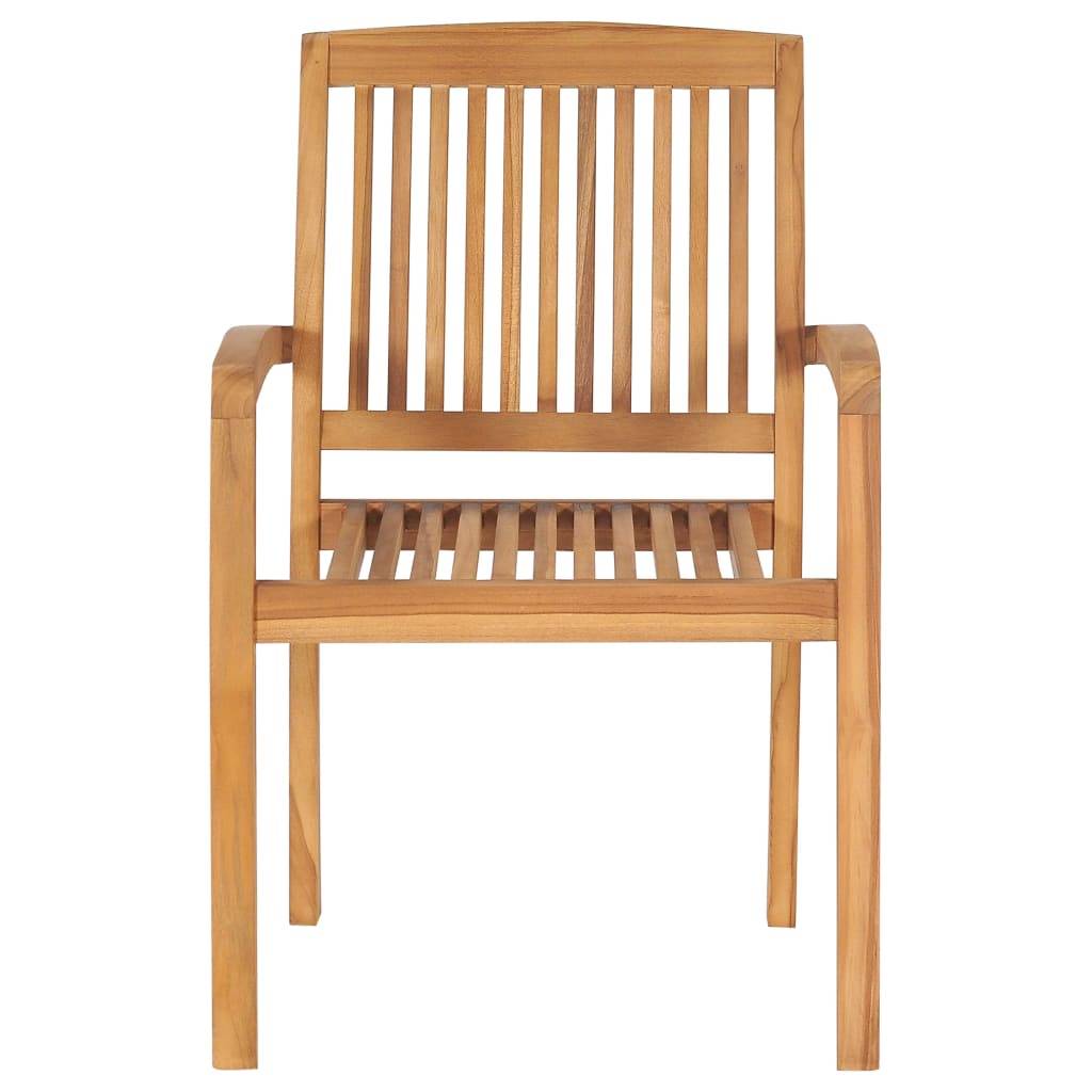 vidaXL Gartenstühle 2 Stk. Graue Karomuster Kissen Massivholz Teak
