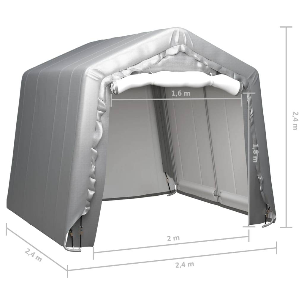 vidaXL Lagerzelt 240x240 cm Stahl Grau