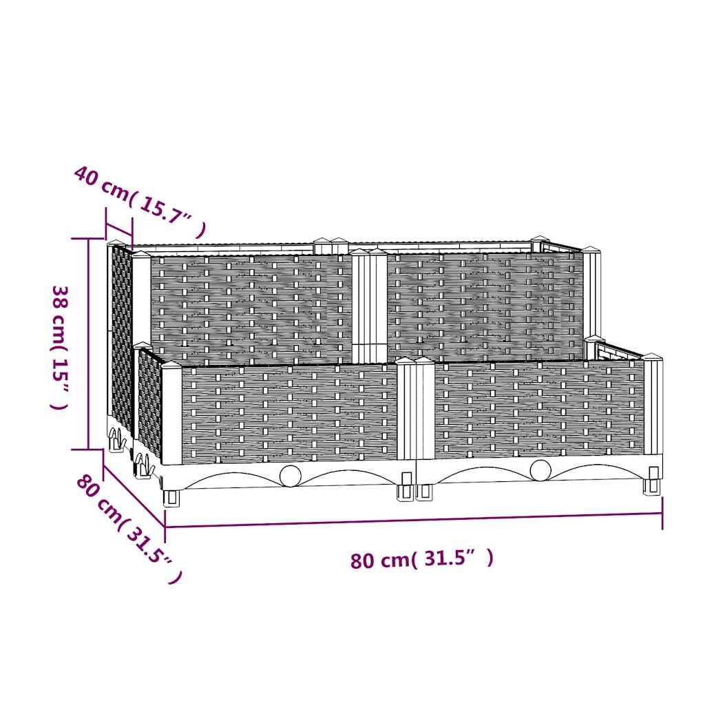 vidaXL Hochbeet 80x80x38 cm Polypropylen